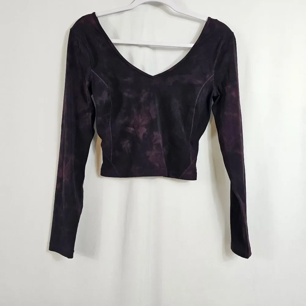 Lululemon Nulu Align Long Sleeves Shirt in Diamond Dye Cassis Black - Size 6